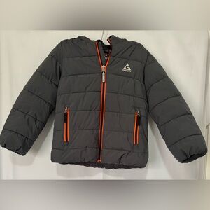 Gerry Weber Kids Puffer Jacket in Charcoal with Bright Orange Trim